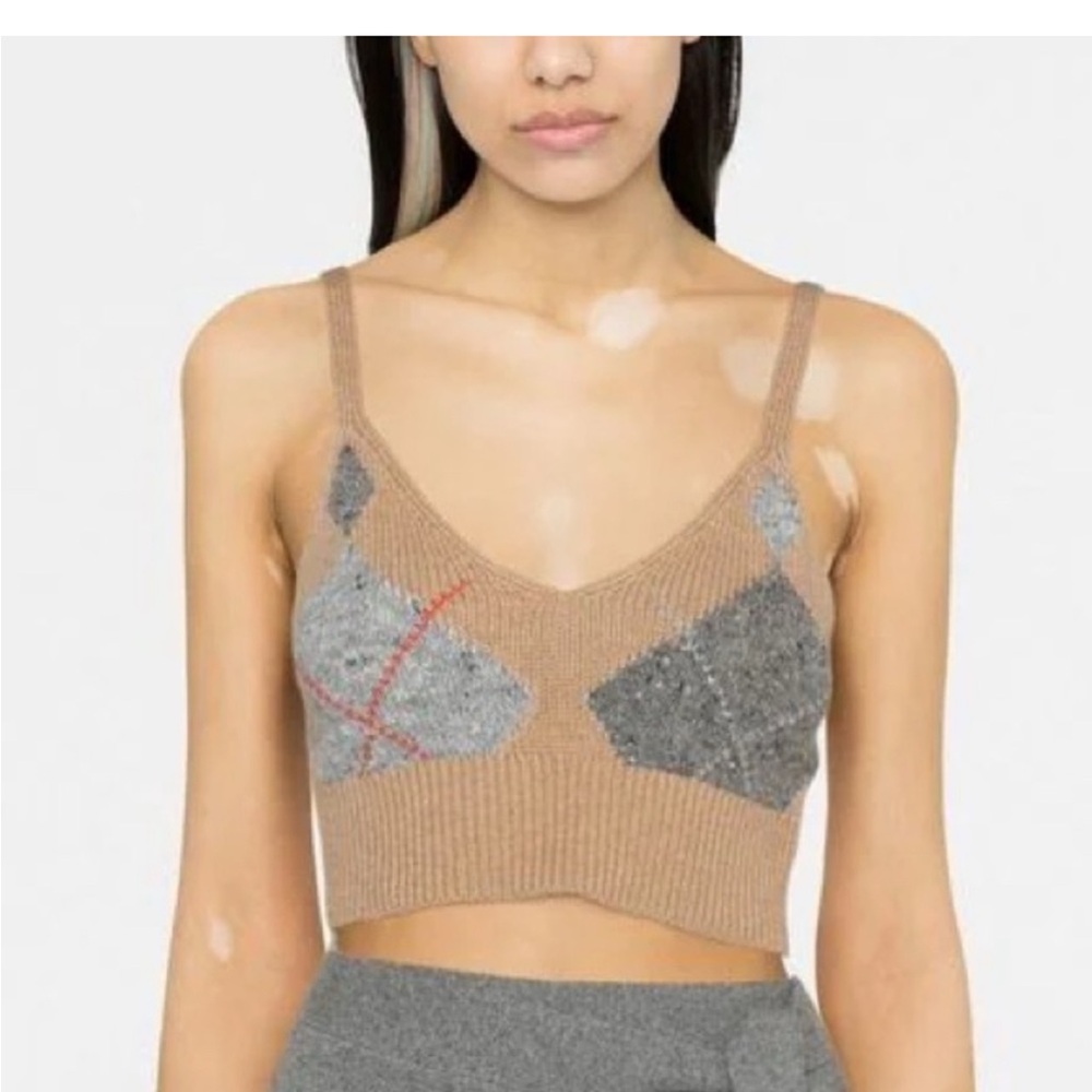 Ralph Lauren Tan Argyle V-Neck Sweater Vest
